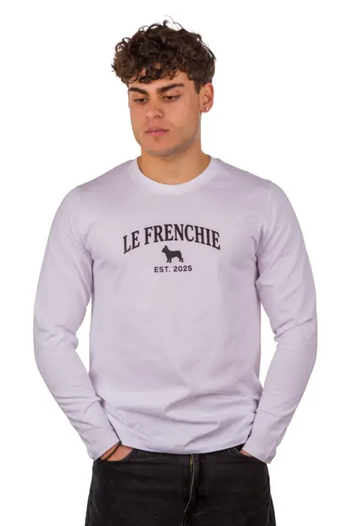 Ανδρικό Μακρυμάνικο (Μακό) Le Frenchie – White | 100 % Βαμβάκι Ringspun